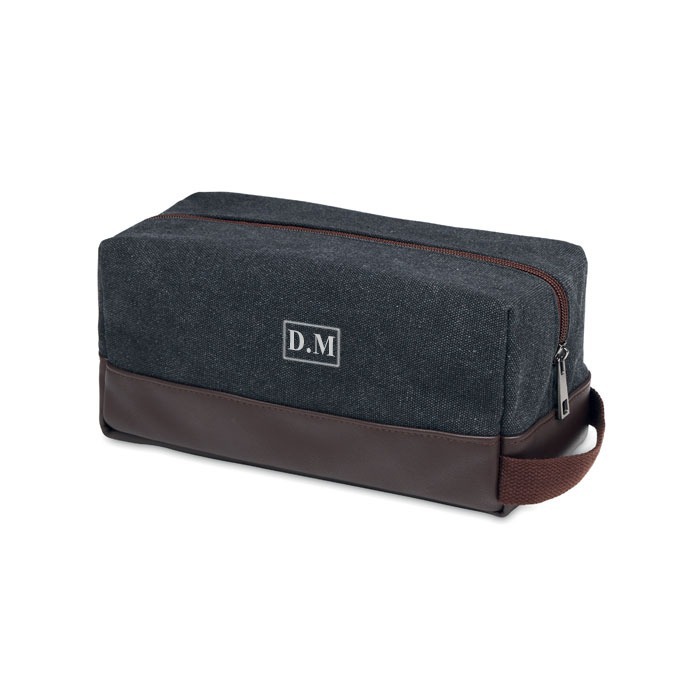 Personalised Pouch with Leather Base Initials